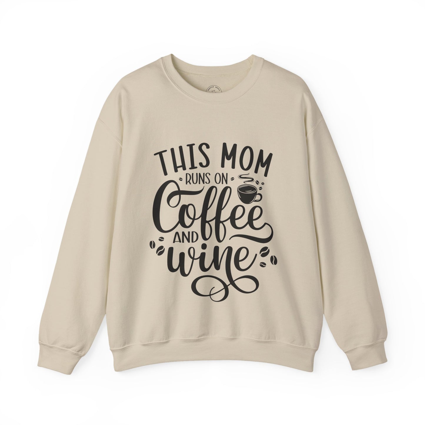 This Mom Runs on Coffee and Wine Sweatshirt – Funny Mom Life Crewneck