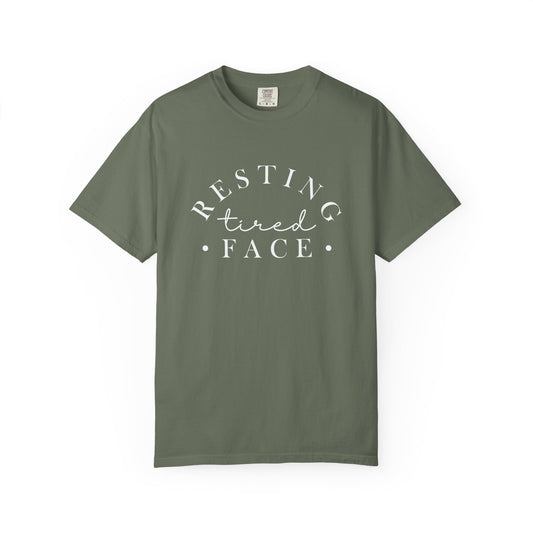 Resting Tired Face Graphic T-Shirt – Funny Mom Life Women’s Tee