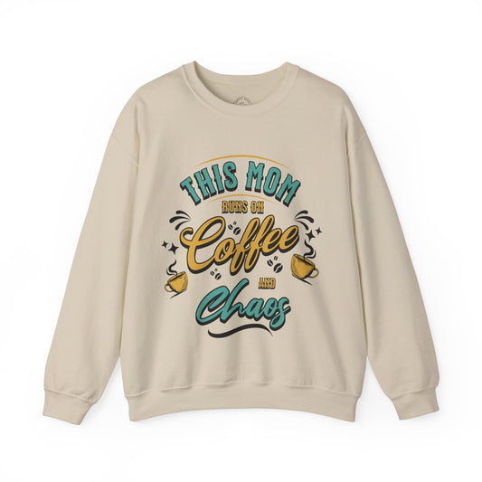 This Mom Runs on Coffee and Chaos Sweatshirt – Funny Mom Life Crewneck